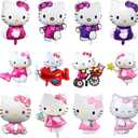 12Pcs Kitty Foil Balloons for Kitty Birthday Party Girls Birthday Party Balloons, Baby Shower Birthday Party Decorations