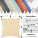 20' x 20' Rectangle Sun Shade Sails Canopy UV Block for Patio Deck Pergola Yard Lawn Outdoor Activities (Sand)