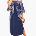 Honwenle Women's Summer Maxi Dress 2 Piece Outfit Sleeveless Loose Split Dresses with Cover up Casual Formal, XL