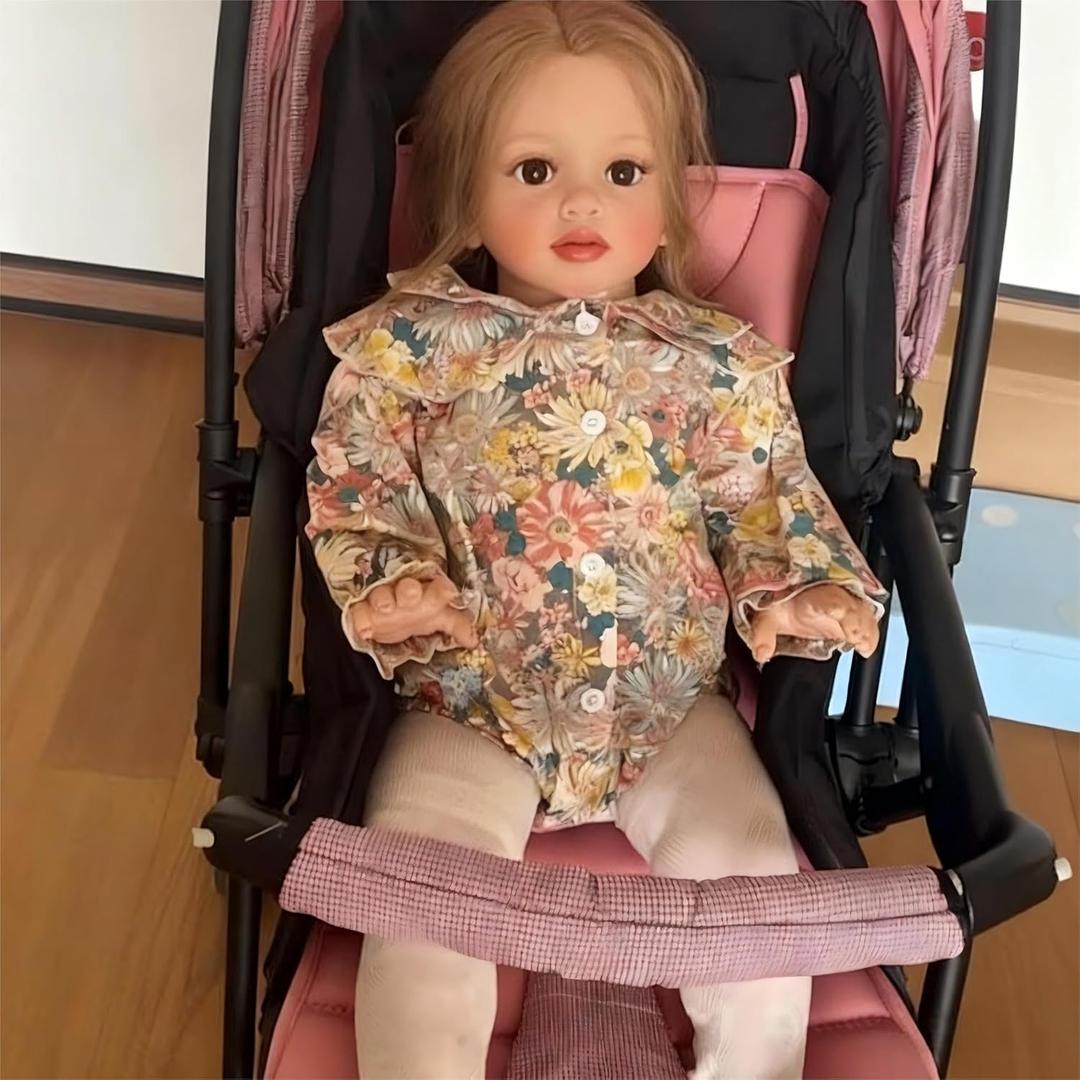 iCradle 26 Inch Big Realistic Reborn Toddler Girl Doll Handmade Silicone Soft Vinyl limbs and cloth body Baby Doll That Look Real Lifelike Newborn Baby Dolls Toy Set for Kids