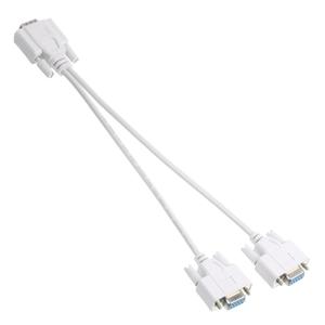 DB9 Y Splitter Cable RS232 Serial Cable 30 cm Straight Through DB9 9 Pin 1 Male to 2 Female Monitor Computer Cables for Data PC Communication Connect Serial Interface Devices (White)