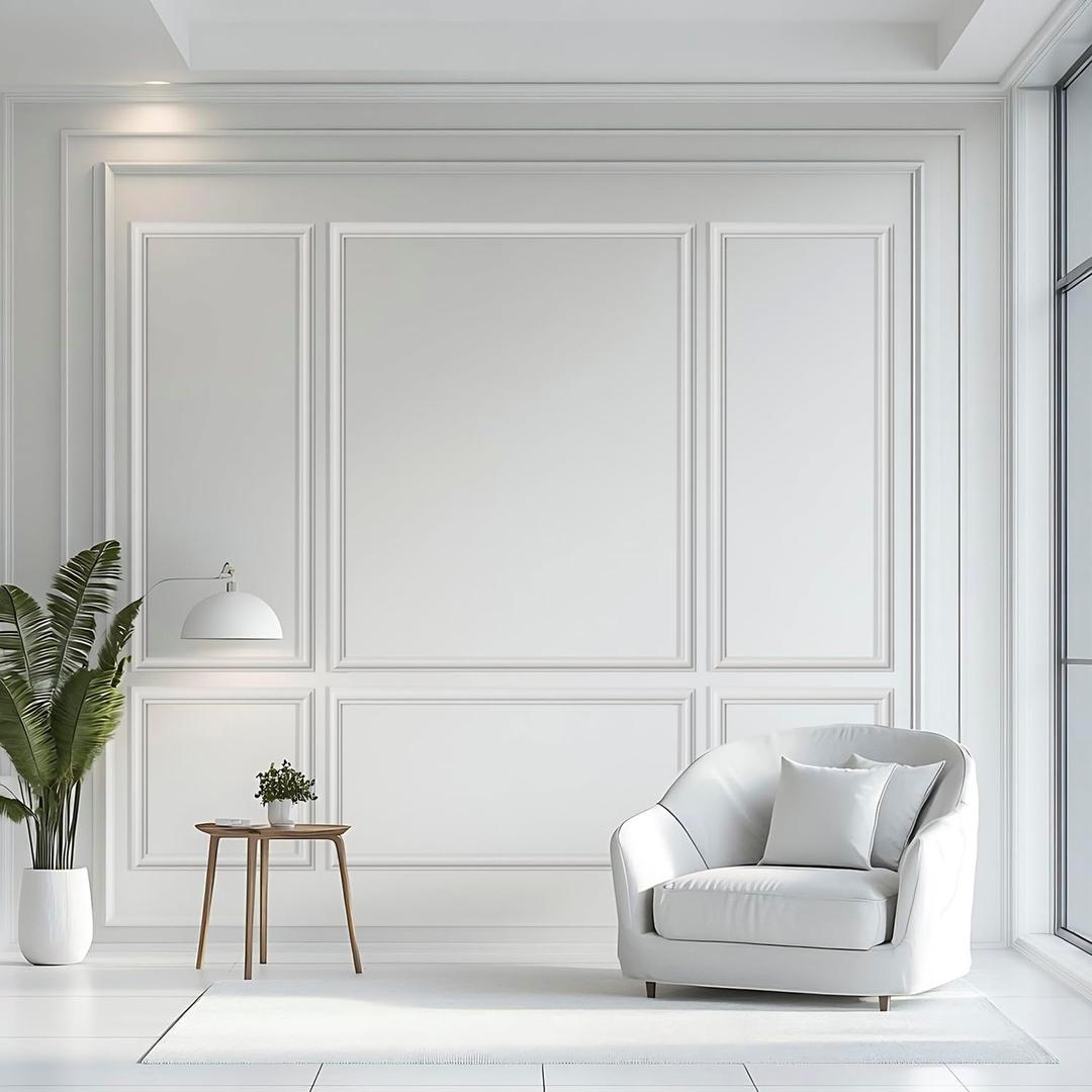 3 Set Peel and Stick Wall Molding Kit,Premade Self Adhesive Wainscoting Panels,Ready to Assemble Accent Molding Trim for Interior Wall Moulding Decor (24x60in)