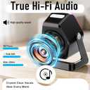 Hupoaf Wireless Induction Speaker, 5 in1 Bluetooth Phone Speaker with Mirror, Stereo Sound, RGB Ambient Light, 2600mAh, Tech Gifts for Men Women, Adjustable Phone Stand for iOS/Android, Pure Black