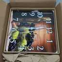 Britimes Square Wall Clock Silent Non-Ticking Battery Operated Clock 12 Inch, Glasses Red White Wine Grapes Home Decor for Living Room, Kitchen, Bedroom, and Office