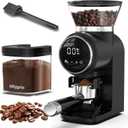 Burr Coffee Grinder Electric, Conical Coffee Grinder with Adjustable Grinding, Touchscreen Burr Mill Grinder for Home, Up to 12 Cups, Upgraded for Espresso, Drip & French Press (Matte Black & Shiny Black)