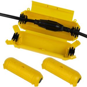 Flemoon [3 Pack] Outdoor Extension Cord Safety Cover with Waterproof Seal, Weatherproof Electrical Connection Box for Outdoor Outlet, Plug, Socket, Christmas Holiday Decoration Light, Yelllow (Yellow)