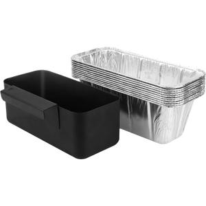 Griddle Grease Catcher with 10 Pack Disposable Aluminum Foil Grease Cup Liners for Blackstone Griddle Accessories Griddle Drip Pans Grease Trap for Blackstone 28 36 inch