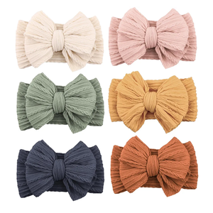 Niceye Handmade Baby Headbands Soft Stretchy Nylon Hair Bands with Bows for Newborn Infant Baby Toddler Girls