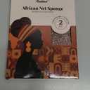 CORATED African Net Sponge Authentic, Shower Loofah Exfoliating Bath Sponge, Body Scrubber for Women and Men Daily Use Body Care, Travel Portable Bath Accessories Spa Gifts (Brown & Dark Green)