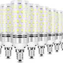 inShareplus E12 LED Bulbs, 12 Pack - Daylight 6000K, 16W Candelabra LED, CRI80+, 120W Equivalent, 1500LM, E12 Base, Non-Dimmable Chandelier Bulbs