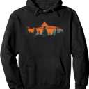 Trout Fly Fishing Nature Outdoor Fisherman Gift Pullover Hoodie, Black, L