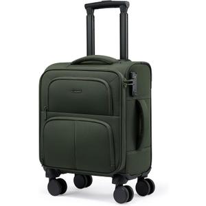 LOVEVOOK Underseat Carry On Luggage Airline Approved, 16 Inch Softside Suitcases with Spinner Wheels, Lightweight Carry-on Suitcase with TSA Lock for Women Men, Luggage for Travel Business Trip