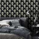 Black Gothic Skull Wallpaper Peel and Stick Vintage Dark Floral Butterfly Wallpaper Sugar Skull Flower Contact Paper Home Decorative 12"x118" Removable Wall Paper for Bedroom Basement Door
