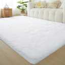 Fluffyrug White Shag Area Rug 9x12: Large for Living Room - Big Plush Fuzzy Carpet(White, 9x12 Feet)