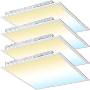 2x2 LED Flat Panel Light, Wattage and CCT Adjustable, 4 Pack