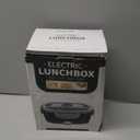 Vabaso Electric Lunch Box for Adults, 80W Heated Lunch Box with Dual 1.5L Stainless Steel Containers, Portable Food Warmer for Men Work Car Truck, 12V/24V/110V/220V - Eternal Gray