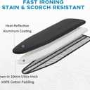 RAINHOL Iron Board Cover with Padding, Extra Thick Heavy Duty Aluminum Coated Ironing Board Cover, Scorch and Stain Resistant, Elastic Edge, Standard Size 15"x54", Black