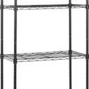 Amazon Basics 4-Shelf Steel Wire Storage Shelves for Garage, Adjustable Metal Shelving Unit, 200 lbs Per Shelf, 23.2" W x 48" H x 13.4" D, Black | Sturdy, Adjustable, Easy Assembly, Storage