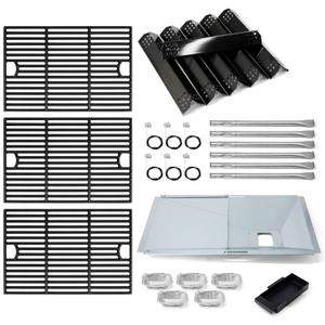 Adviace Replacement Parts for Nexgrill 720-0896B 720-0896 720-0896E 720-0896X, Drip Pan Grease Tray & Grill Grate & Flame Tamer & Burner and Igniter for Nexgrill 6 Burner 720-0896B Gas Grill