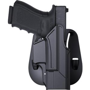OWB Thumb Release Holster for Glock 19/19X/45 (Gen 1-5) & 23/32 (Gen 3-4) | Tactical Belt Holster with Auto-Lock, Adjustable Cant | Right Hand