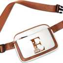 Valentines day Birthday Gifts for Women, Initial Fanny Pack Belt Bag Small Crossbody Bags, Personalized Gift for Mom Her Grandma,E