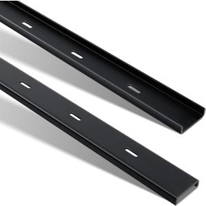 Blulu 2 Pcs 36" L X 2" W C Channel Steel Support Metal Support Bracing Hidden C Bracket for Table Top Live Edge Slab Woodworking, Black Coat Finish