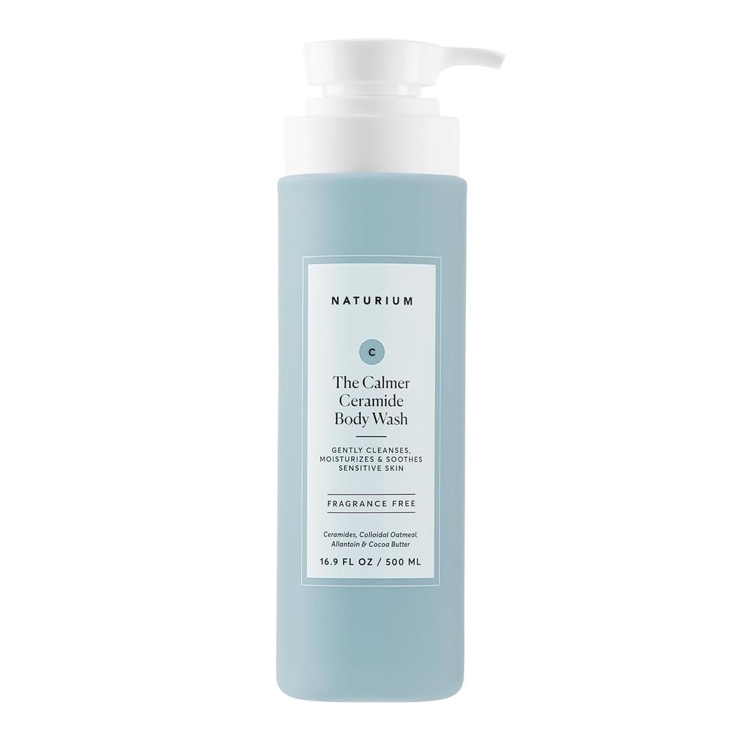 Naturium The Calmer Ceramide Body Wash, FrangranceFree, Cleansing & Moisturizing for Dry, Sensitive Skin, DermatologistTested, Paraben & CrueltyFree, 16.9 oz