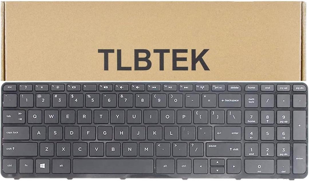 TLBTEK Replacement Keyboard with Frame Compatible with HP Pavilion 15-f 15-g 15-r 15-e 15-f387wm 15-d035dx 15-f233wm 15-f272wm 15-f010wm 15-n290nr 15-e 15-f222wm 15-f271wm US Layout