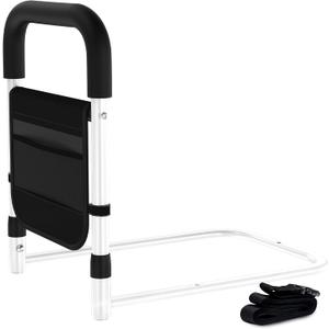 Bed Rails for Elderly Adults Safety  Bed Cane for Seniors, Grab Bar Bed Handrails with Ergonomic Handle & Storage Pocket, 17-Inch Fixed Height, Easy to Assemble, Holds up to 300lbs