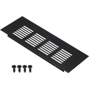 PATIKIL 8 x 3 Inch Door Air Vent Cover, Aluminum Grille Ventilation Cover Louvered with Mounting Screws for Cabinet Wardrobe Door, Black