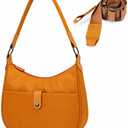 Shoulder Bag for Women, Nylon Tote Handbag Crossbody Purse with Detachable Strap, Lightweight Travel Satchel