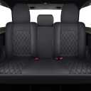 Aierxuan Jeep Wrangler JK JL 4-Door Back Seat Covers Custom Fit 2007-2026 Unlimited Rubicon 392 Sahara Willys Sport High Altitude 4X4 Truck Pickup Waterproof Leather (Rear Seat/Black1)