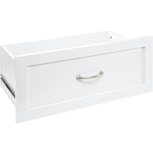 ClosetMaid SuiteSymphony Wood Closet Drawer, Add On Accessory, Shaker Style, For Storage, Closet, Clothes, 25” x 10” Size for 25 in. Units, Pure White