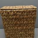 Coeusy 3 Gallon Wicker Trash Can,Small Bathroom Trash Can with Lid,Natural Water Hyacinth Wicker Waste Basket for Bedroom,Toilet,Narrow Garbage Can with Removable Liner