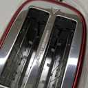 2 Slice Toaster Retro Stainless Steel with Bagel, Cancel, and Defrost Functions, 6 Bread Shade Settings, Extra Wide Slots and Removable Crumb Tray, Red