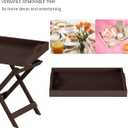 Lavish Home End Folding Modern Minimalist Wooden Contemporary Side Table, Multifunctional, Portable, Stylish Serving, Snack or Lap Tray, Suitable for Indoor and Outdoor Use - BROWN, 22" X 12.5" X 23"