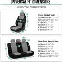 FH Group Flat Cloth Full Set Car Seat Covers Three Row 7 Seater - Universal Fit for Cars, Trucks & SUVs Gray