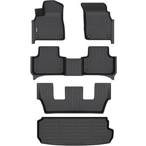 HAFIDI Floor Mats & Cargo Liner Fit for 2020-2026 Audi Q7 & SQ7 All Weather Protection TPE Anti-Slip Automotive Full Set Floor Liners Custom Accessories - Black