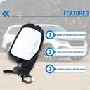 Lqito Right Passenger Side Mirror Compatible With 2016-2022 Honda Pilot With Manual Folding Power Glass Turn Signal Light Heated Mirror Memory White Replace#76200TG7A62, White (10Pins)