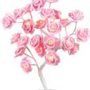 Table Lamp Rose Flower Desk Tree Lamp with 24 Warm White LED Lights USB/Battery Operated Gift for Women Teens Girls Table Lamp for Party Wedding Christmas Indoor Outdoor