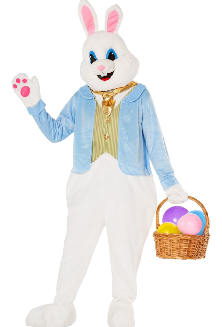 Morph Easter Bunny Costume Adult Deluxe Rabbit Mascot Outfit for Men - Perfect for Easter Costumes and Events Size L