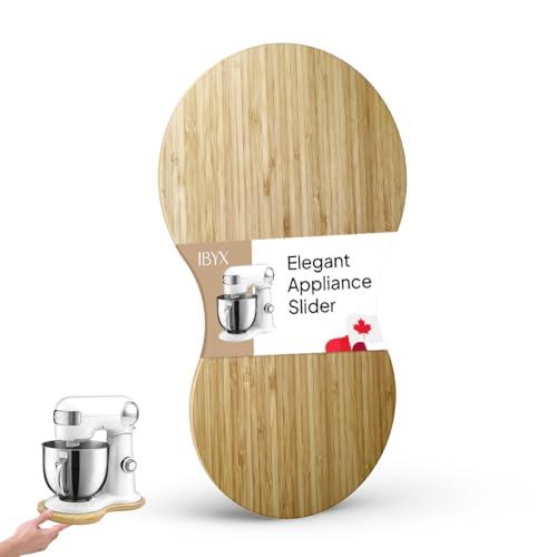 Ibyx Bamboo Mixer Slider – Compatible with Cuisinart Stand Mixer 12-Speed 5.5 Qt – Countertop Appliance Sliding Tray (Natural)