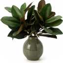 Magnolia Artificial Leaves Branches, 3D Magnolia Stem Life-Like Faux Leaves Twigs for Indoor Vase Filling Home Office Hotel Table Decor, 4 Pack, 22 Inch