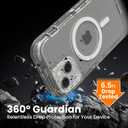 for iPhone 14 Case, Fits Magsafe,Heavy Duty Shockproof Protection Phone Cases with Screen Protector*1, Magnetic Transparent Protective Cover for iPhone 14 6.1 '', Gray