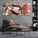 3pcs Trendy Black Woman Canvas Wall Art Fashion Black Girl Wall Decor Pictures African American Woman Posters Prints for Home Living Room Bedroom Bathroom Decoration Ready To Hang
