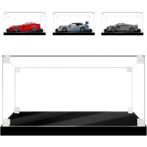 Acrylic Display Case for Lego Speed Champions Car ,Clear Display Box Dustproof Acrylic Case with Black Base,Size:8.664.333.15 in(NOT Included The Model)