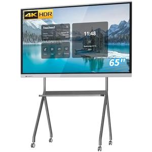 TouchWo 65" Touchscreen Monitor Smart Board, 4K Interactive Presentation Electronic Whiteboard with Android 11, Digital Signage Display for Office, Classroom,RAM 4GB+ ROM 32GB