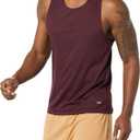 Amazon Essentials Men's Athletic Base Layer Workout Sports Tank Tops (Large, Burgundy)