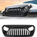 Front Vader Grille Compatible with 2018-2025 Wrangler JL & 2020-2025 Gladiator JT, w/o TrailCam (Glossy Black)