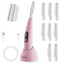 Sonic Dermaplane Razor for Women Face,WomenS Facial Exfoliation & Peach Fuzz Hair Removal System,Anti-Aging3 Speeds8 Dermaplaning BladesRechargeable,Sonic Dermaplaning Tool (Pink)